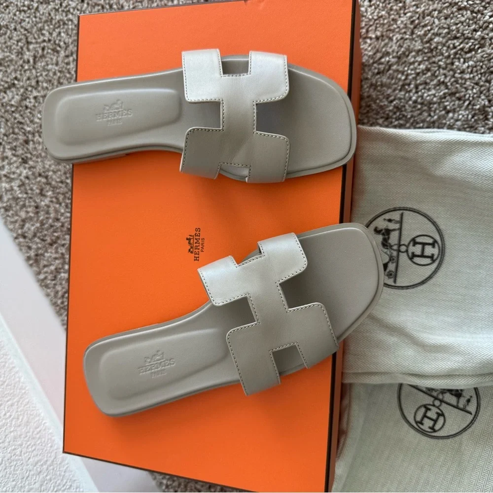 100% Authentic HERMES ORAN sandals size 37 - Picture 5 of 6